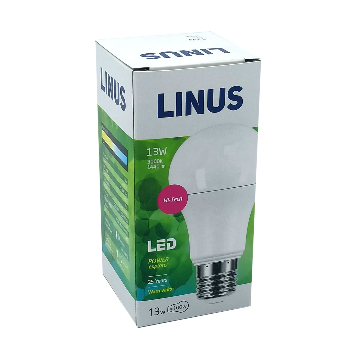 ნათურა სტანდარტული LINUS Lin45-0914 LED 13W E27 3000K — ნათურა და ვაზნა